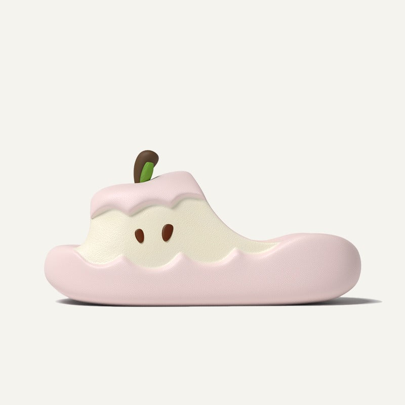 Apple-themed house shoes for cozy evenings