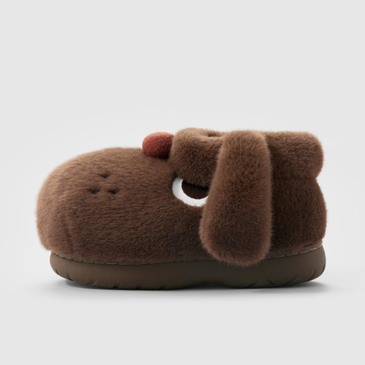 Brown Fluffy Woofie the dogg slippers