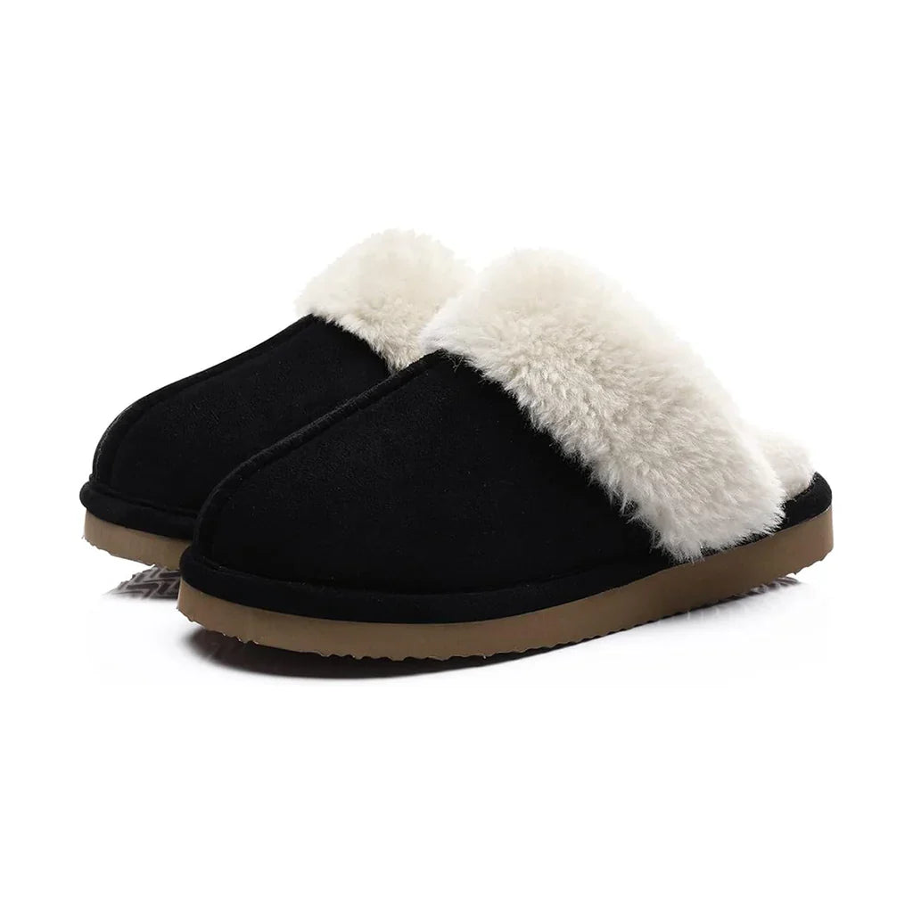 Brown fluffy slippers for men and women