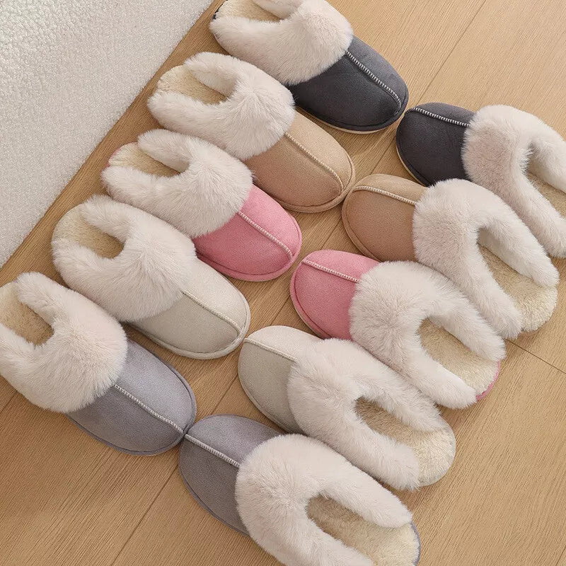 Brown fluffy slippers perfect for lounging