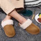Comfortable suede slippers for indoor wear