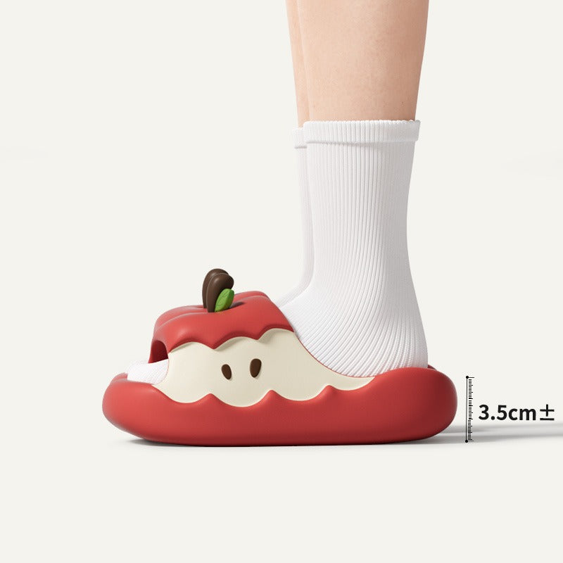 Cute apple slippers for indoor comfort