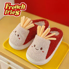 Cute fries slippers with soft fluffy lining