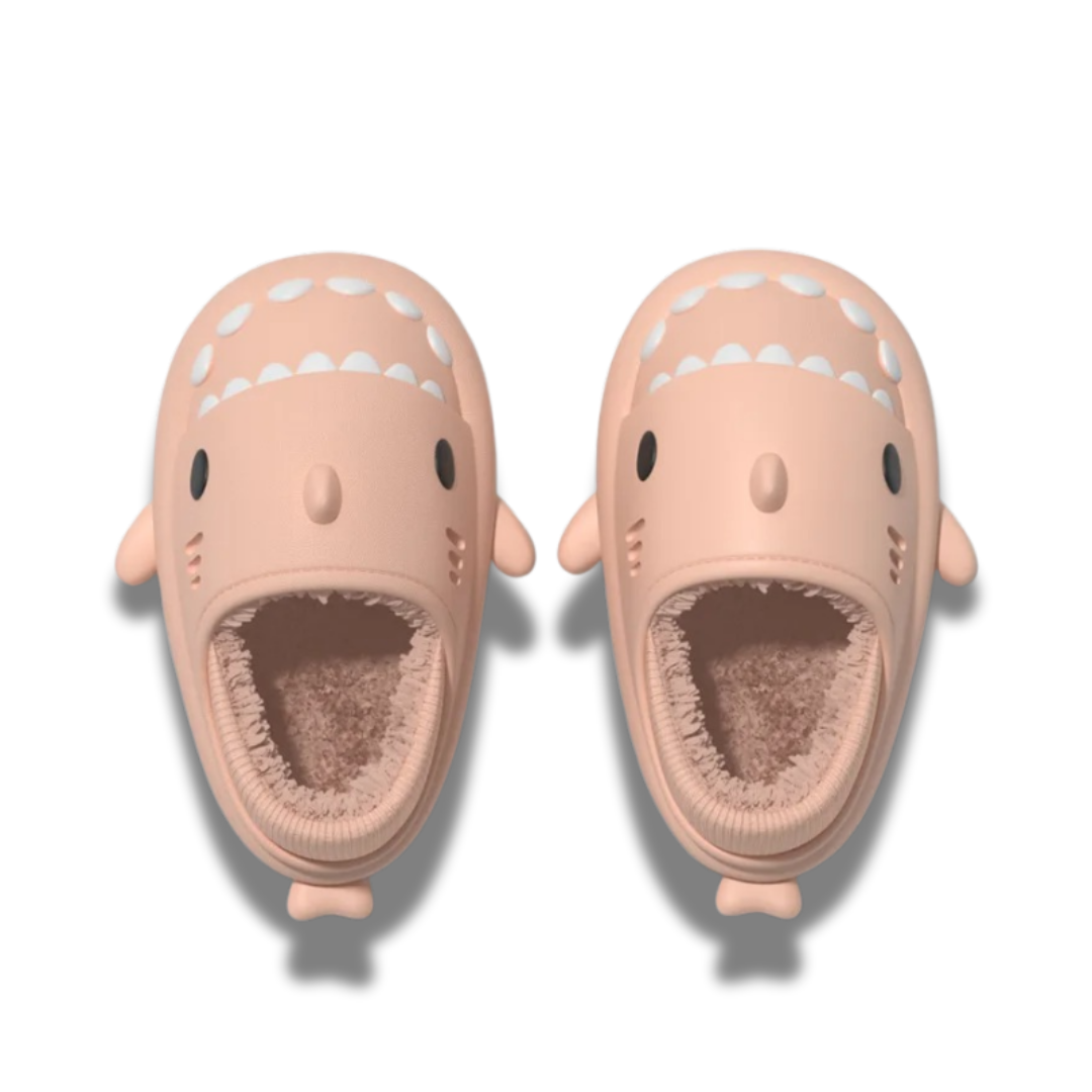 Cute novelty shark slippers in blue for indoor wear