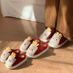 Fun plush slippers shaped like fries packet