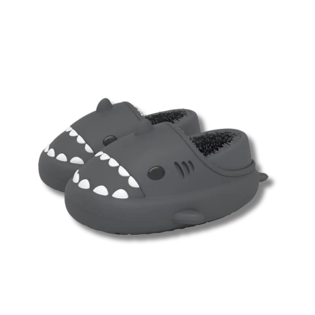Funny shark-shaped slippers with big teeth design