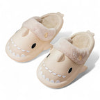 Novelty shark slippers with fluffy warm lining