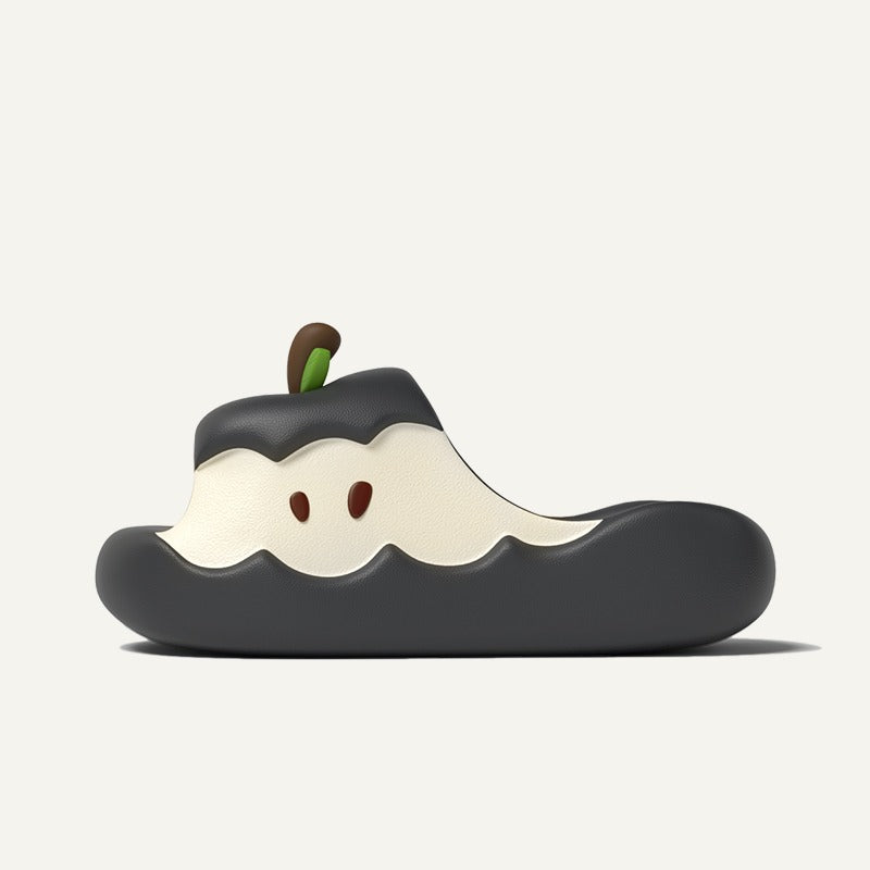Unique novelty slippers shaped like a red apple