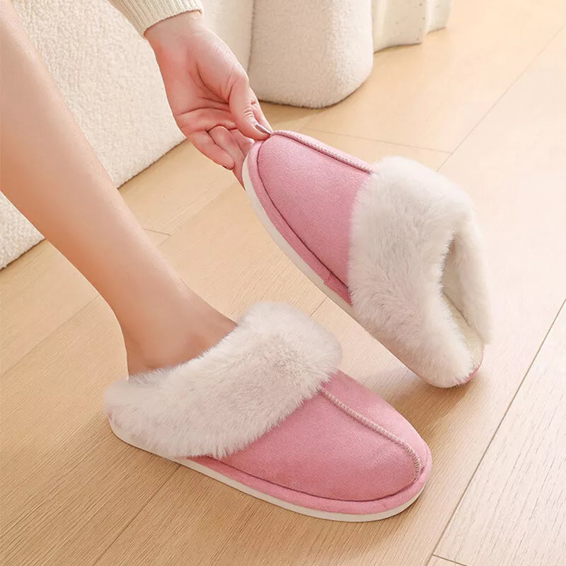 Unisex winter slippers with cozy plush interior