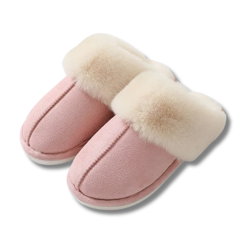Winter house shoes in brown with fluffy lining